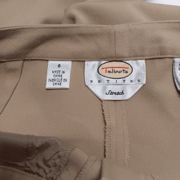 Talbots Ladies Size 6 Khaki Dress Slacks Stretch Front Zip Pockets EUC - Picture 7 of 8